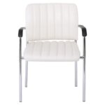 DENIM Πολυθρόνα Γραφείου Επισκέπτη Χρώμιο, Pu Άσπρο 57x60x83cm - Image 11