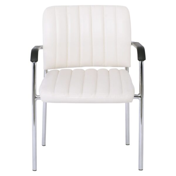 DENIM Πολυθρόνα Γραφείου Επισκέπτη Χρώμιο, Pu Άσπρο 57x60x83cm - Image 11