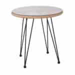 SALSA Τραπέζι Μέταλλο Βαφή Μαύρο, Wicker Φυσικό Φ52cm H.53cm - Image 4