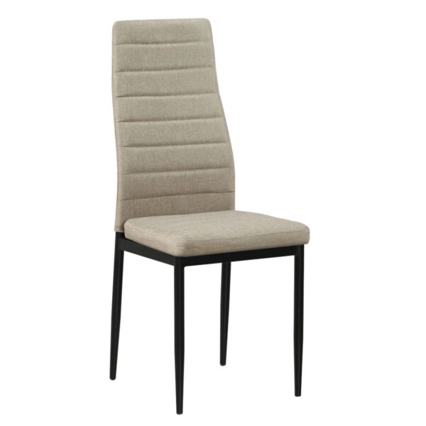JETTA Καρέκλα Τραπεζαρίας Κουζίνας, Μέταλλο Βαφή Μαύρο Ύφασμα Dark Beige (Συσκ.6) 40x50x95cm - Image 5