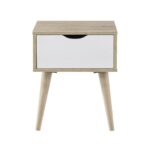 ALIDA Κομοδίνο Απόχρωση Sonoma - Άσπρο 40x36x50cm - Image 4