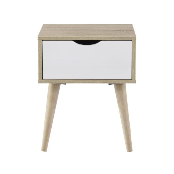 ALIDA Κομοδίνο Απόχρωση Sonoma - Άσπρο 40x36x50cm - Image 4