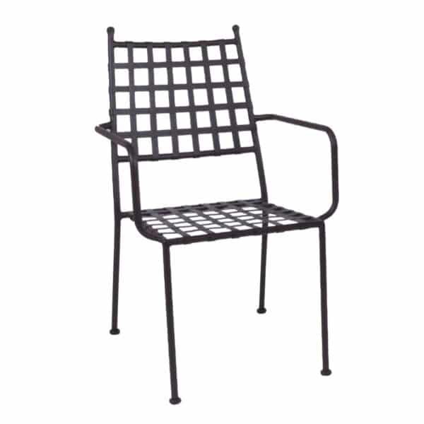 PATON Πολυθρόνα Κήπου Βεράντας, Μέταλλο Βαφή Sand Brown Mesh - Στοιβαζόμενη 54x62x92cm - Image 5