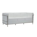 GENOVA Καναπές Σαλονιού Καθιστικού 3Θέσιος, Inox Pu Άσπρο 188x73x71cm - Image 5