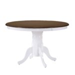 NIRVANA Τραπέζι Τραπεζαρίας Κουζίνας, Επεκτεινόμενο, Άσπρο - Καρυδί Φ106 (+30)x75cm - Image 4