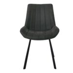 MATT Καρέκλα Τραπεζαρίας Μέταλλο Βαφή Μαύρο, Ύφασμα Suede Ανθρακί 55x61x88cm - Image 9