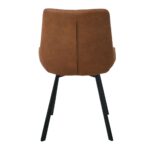 MATT Καρέκλα Τραπεζαρίας Μέταλλο Βαφή Μαύρο, Ύφασμα Suede Καφέ 55x61x88cm - Image 11