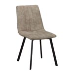 BETTY Καρέκλα Μέταλλο Βαφή Μαύρο, Ύφασμα Suede Μπεζ 45x60x87cm - Image 5