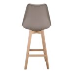 MARTIN Σκαμπό BAR Οξιά Φυσικό, PP-Pu Sand Beige, Μονταρισμένη Ταπετσαρία 49x57x74/111cm - Image 10