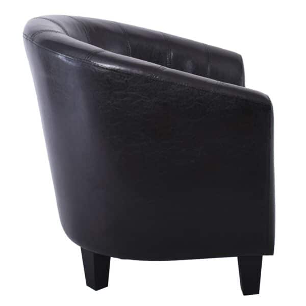 BOGA Πολυθρόνα Σαλονιού Καθιστικού, Pu Σκούρο Καφέ 77x70x77cm - Image 11