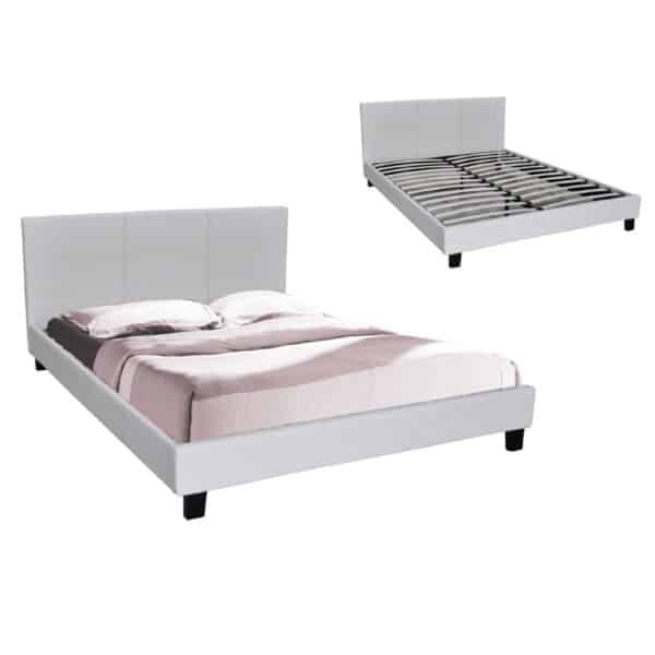 WILTON Κρεβάτι Μονό, για Στρώμα 90x190cm, Pu Άσπρο 97x203x89cm - Image 4