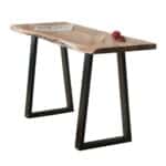 LIZARD Slim Κονσόλα Μέταλλο Βαφή Μαύρο, Ξύλο Ακακία Φυσικό 130x45x76cm Solid Wood 25mm - Image 4