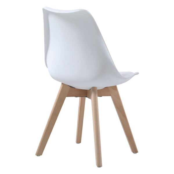 MARTIN Καρέκλα Τραπεζαρίας Κουζίνας, Metal Cross Ξύλο, PP Άσπρο, Αμοντάριστη Ταπετσαρία 48x56x82cm - Image 10