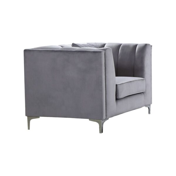 PARSON Πολυθρόνα Σαλονιού - Καθιστικού, Ύφασμα Velure Απόχρωση Σκούρο Γκρι 103x87x79cm - Image 5