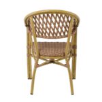 VEGERA Rattan Πολυθρόνα Dining Αλουμίνιο Φυσικό, Wicker Φυσικό, Στοιβαζόμενη 57x59x84cm - Image 10