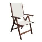 CRICKET Πολυθρόνα 5-Θέσεων Ξύλο Acacia, Textilene Άσπρο 58x70x105cm - Image 4