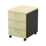 ΣΥΡΤΑΡΙΕΡΑ Τροχήλατη, Με 3 συρτάρια, Απόχρωση Dark Grey - Beech 40x48x56cm - Image 4