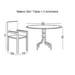 BALENO Set Κήπου - Βεράντας: Τραπέζι + 2 Πολυθρόνες Μέταλλο Άσπρο - Wicker Beige Table:Φ60x70 Armchair:53x58x77 - Image 6