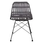 SALSA Καρέκλα Κήπου Βεράντας Μέταλλο Βαφή Μαύρο, Wicker Γκρι 48x59x80cm - Image 11