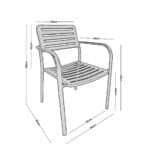 ROMA Πολυθρόνα Στοιβαζόμενη, Μέταλλο Βαφή Μαύρο 56x55x80cm - Image 9