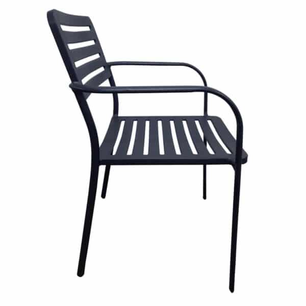 ROMA Πολυθρόνα Στοιβαζόμενη, Μέταλλο Βαφή Μαύρο 56x55x80cm - Image 10