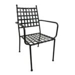 PATON Πολυθρόνα Κήπου Βεράντας, Μέταλλο Βαφή Μαύρο Mesh - Στοιβαζόμενη 54x62x92cm - Image 7