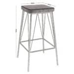 PANTON Σκαμπό BAR, Μέταλλο Βαφή Μαύρο, PU Απόχρωση Vintage Grey 43x43x76cm - Image 7