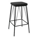 PANTON Σκαμπό BAR, Μέταλλο Βαφή Μαύρο, PU Απόχρωση Vintage Black 43x43x76cm - Image 6