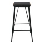 PANTON Σκαμπό BAR, Μέταλλο Βαφή Μαύρο, PU Απόχρωση Vintage Black 43x43x76cm - Image 8