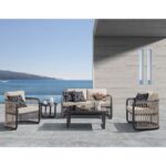 CITY Living Set Σαλόνι Καθιστικό Κήπου - Βεράντας Alu Ανθρακί - Μπεζ Τραπ+2θέσιο+2 Πολυθρ+Βοηθ.τραπ - Image 5
