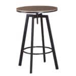 YORK Τραπέζι BAR Μέταλλο Βαφή Σκούρο Καφέ - Καρυδί 63x63x94/104cm Επιφάνεια:Φ60cm - Image 5