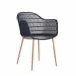 BERRY Πολυθρόνα Μέταλλο Βαφή Φυσικό, PP-UV Μαύρο 58x58x85cm - Image 9