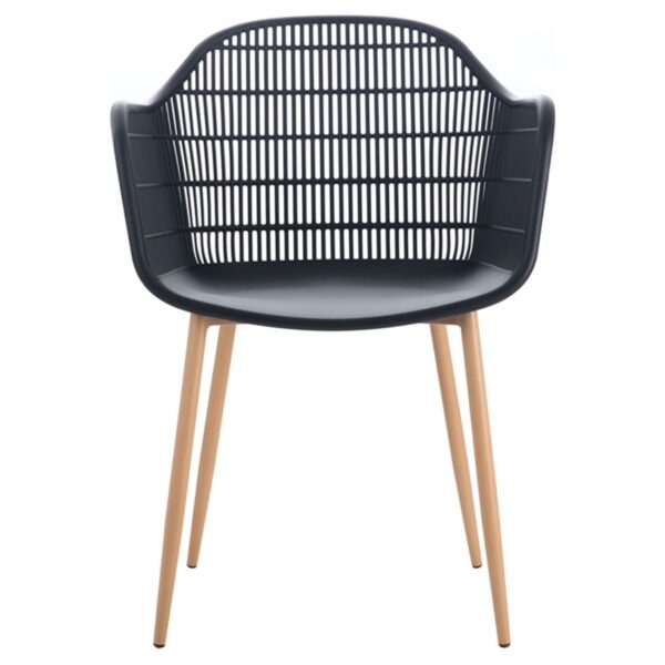 BERRY Πολυθρόνα Μέταλλο Βαφή Φυσικό, PP-UV Μαύρο 58x58x85cm - Image 10