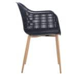 BERRY Πολυθρόνα Μέταλλο Βαφή Φυσικό, PP-UV Μαύρο 58x58x85cm - Image 11