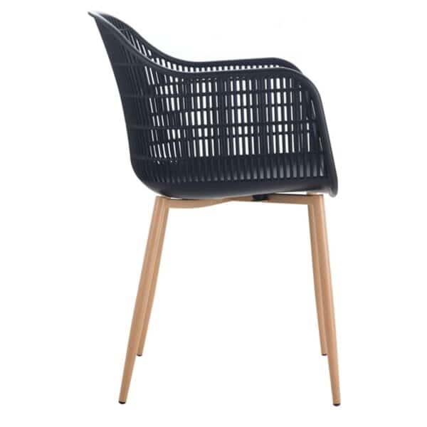 BERRY Πολυθρόνα Μέταλλο Βαφή Φυσικό, PP-UV Μαύρο 58x58x85cm - Image 11