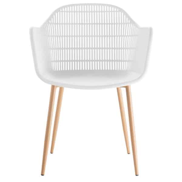 BERRY Πολυθρόνα Μέταλλο Βαφή Φυσικό, PP-UV Άσπρο 58x58x85cm - Image 10