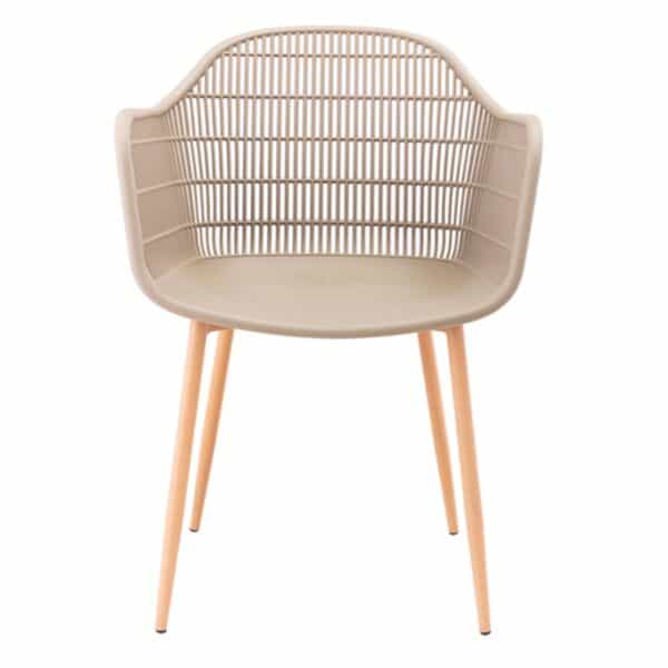 BERRY Πολυθρόνα Μέταλλο Βαφή Φυσικό, PP-UV Tortora 58x58x85cm - Image 10