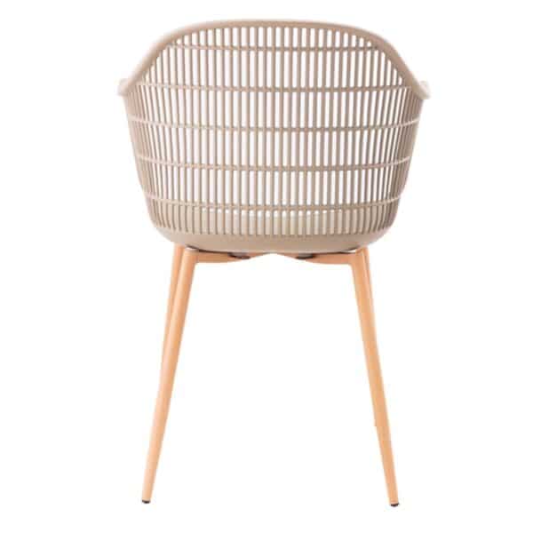 BERRY Πολυθρόνα Μέταλλο Βαφή Φυσικό, PP-UV Tortora 58x58x85cm - Image 12