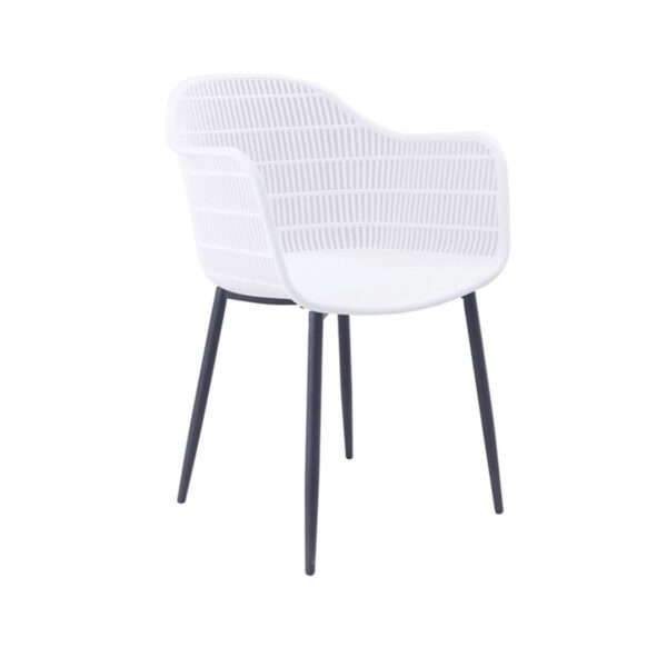 BERRY Πολυθρόνα Μέταλλο Βαφή Μαύρο, PP-UV Άσπρο 58x58x85cm - Image 9