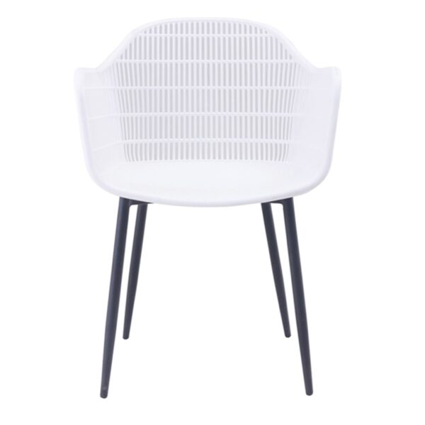 BERRY Πολυθρόνα Μέταλλο Βαφή Μαύρο, PP-UV Άσπρο 58x58x85cm - Image 10