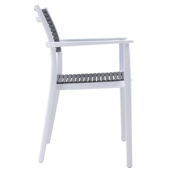 AKRON Πολυθρόνα PP-UV Άσπρο - Γκρι 60x55x85cm - Image 11