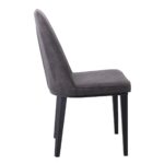 CASTER Καρέκλα Τραπεζαρίας Κουζίνας, Μέταλλο Βαφή Μαύρο, Ύφασμα Suede Ανθρακί 45x60x89cm - Image 10