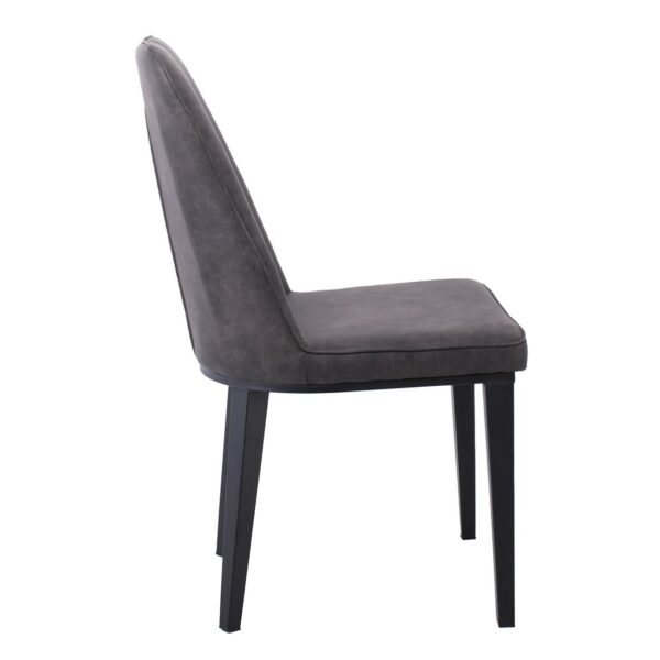 CASTER Καρέκλα Τραπεζαρίας Κουζίνας, Μέταλλο Βαφή Μαύρο, Ύφασμα Suede Ανθρακί 45x60x89cm - Image 10
