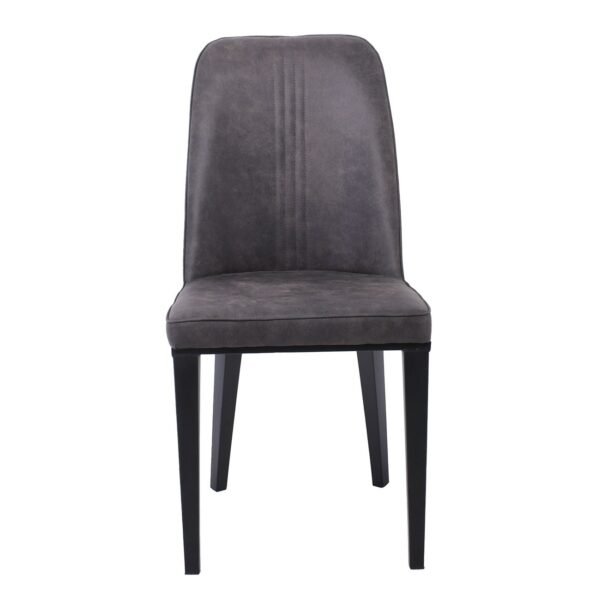 CASTER Καρέκλα Τραπεζαρίας Κουζίνας, Μέταλλο Βαφή Μαύρο, Ύφασμα Suede Ανθρακί 45x60x89cm - Image 12