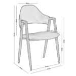 DELTA Πολυθρόνα Μέταλλο Βαφή Φυσικό, Pu Μαύρο 51x51x81cm - Image 10