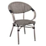 COSTA Πολυθρόνα Dining Αλουμινίου, Απόχρωση Antique Grey - Textilene Μπεζ 58x57x83cm - Image 8