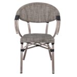 COSTA Πολυθρόνα Dining Αλουμινίου, Απόχρωση Antique Grey - Textilene Μπεζ 58x57x83cm - Image 9
