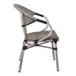 COSTA Πολυθρόνα Dining Αλουμινίου, Απόχρωση Antique Grey - Textilene Μπεζ 58x57x83cm - Image 10