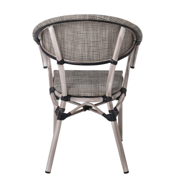 COSTA Πολυθρόνα Dining Αλουμινίου, Απόχρωση Antique Grey - Textilene Μπεζ 58x57x83cm - Image 11