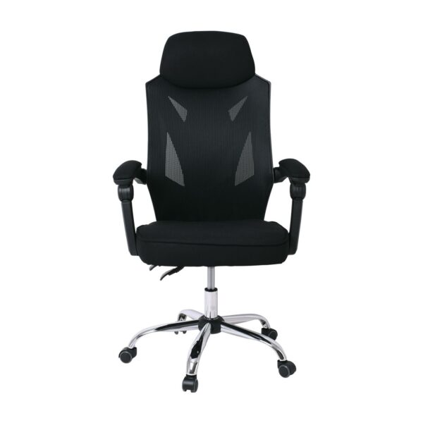 BF9450 Πολυθρόνα Relax Γραφείου Διευθυντή, Βάση Χρώμιο, PP Μαύρο, Mesh Μαύρο 65x64x118/126cm - Image 9